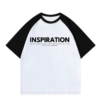 White-Black Raglan inspiration Tshirt