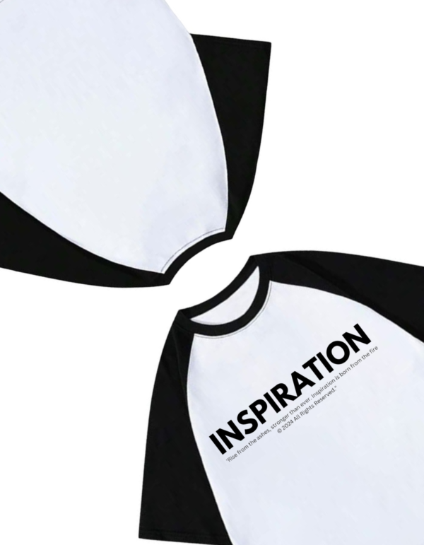 White-Black Raglan inspiration Tshirt