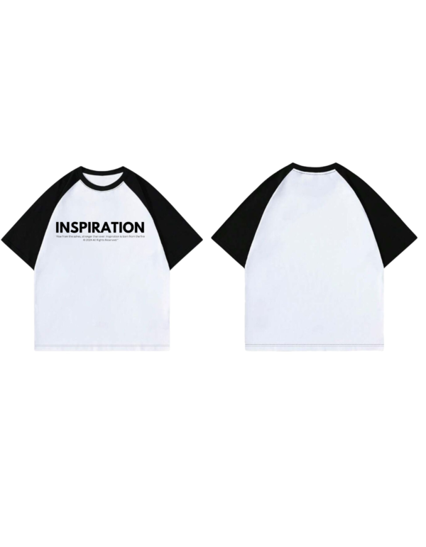 White-Black Raglan inspiration Tshirt