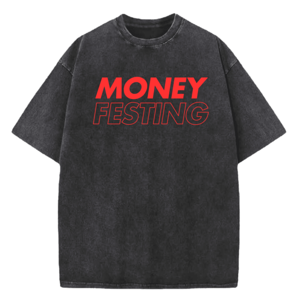 MONEY FESTING DESIGNED OVERSIZED T-SHIRT