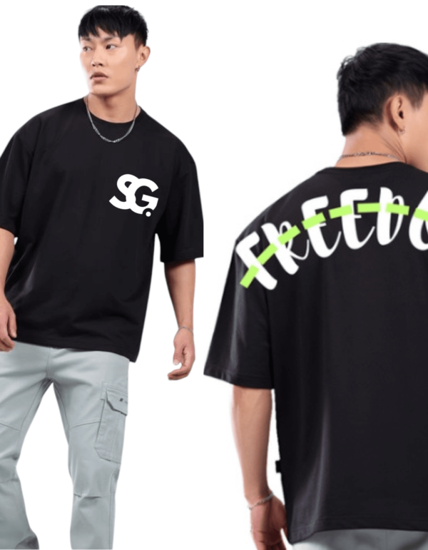 Black Oversized Tee Freedom
